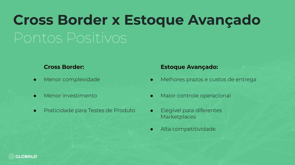 Pontos positivos que envolvem o cross border e estoque avançado